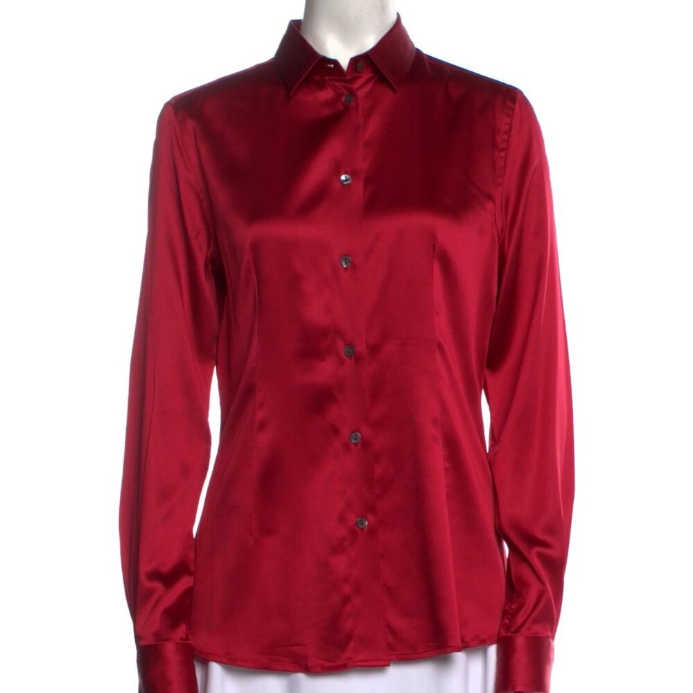 Dolce&Gabbana Silk Slim Button-Down Shirt | RED | Size: M | US8, IT44